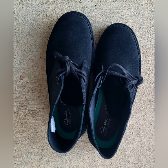 CLARKS COLLECTION SHEPTON Men's Black Chukka Boots, 9.5W WIDE, SUEDE LEATHER - Picture 3 of 9